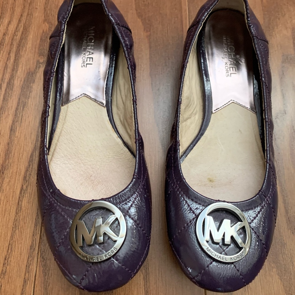 Michael Kors flats purple patent leather size 6.5